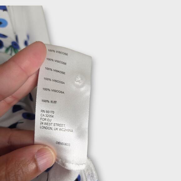 Maeve Women's Blithe Blueberry Print Blouse Tie Sleeve S Soft Floral Delicate - Picture 5 of 8